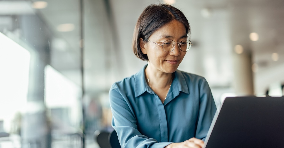 woman working on laptop