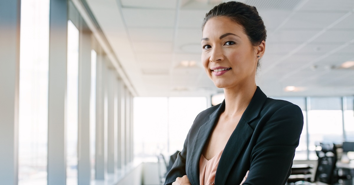 A potential business woman candidate in an office setting