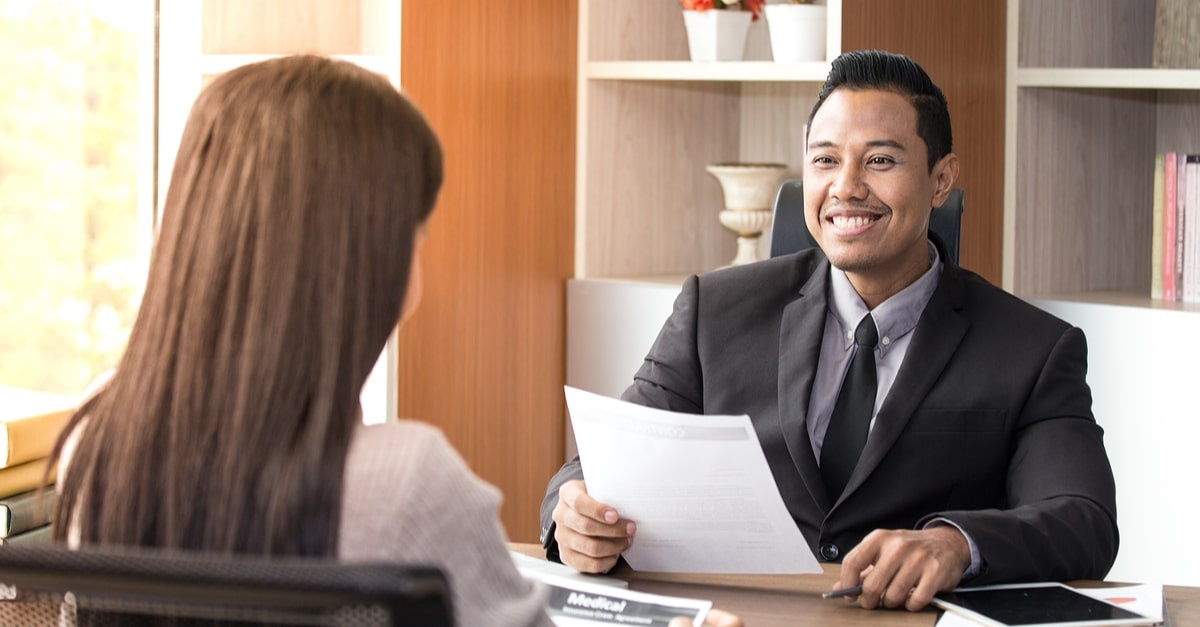 woman attending her interview for a customer service agent role