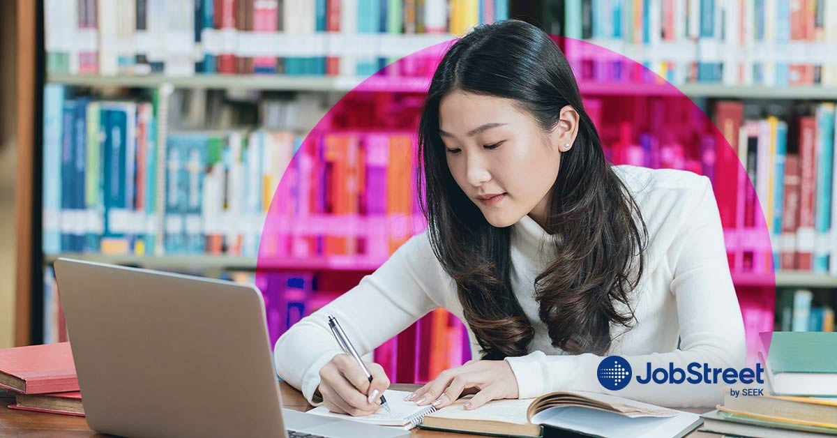 A woman studying how to develop her hard skills