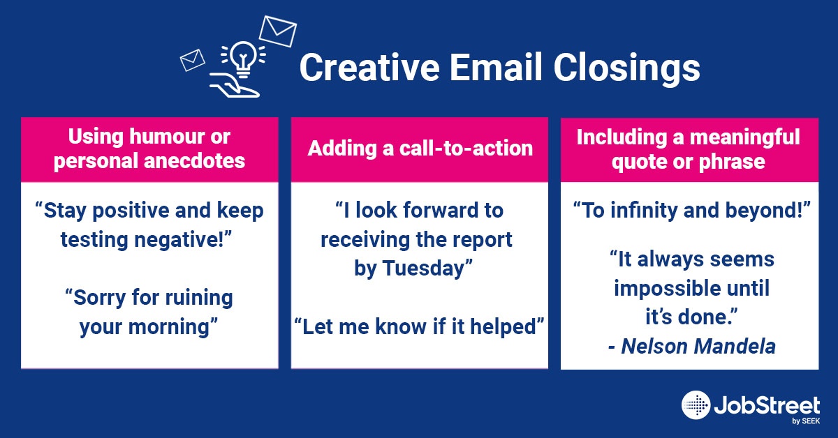 Infographics on closing of emails