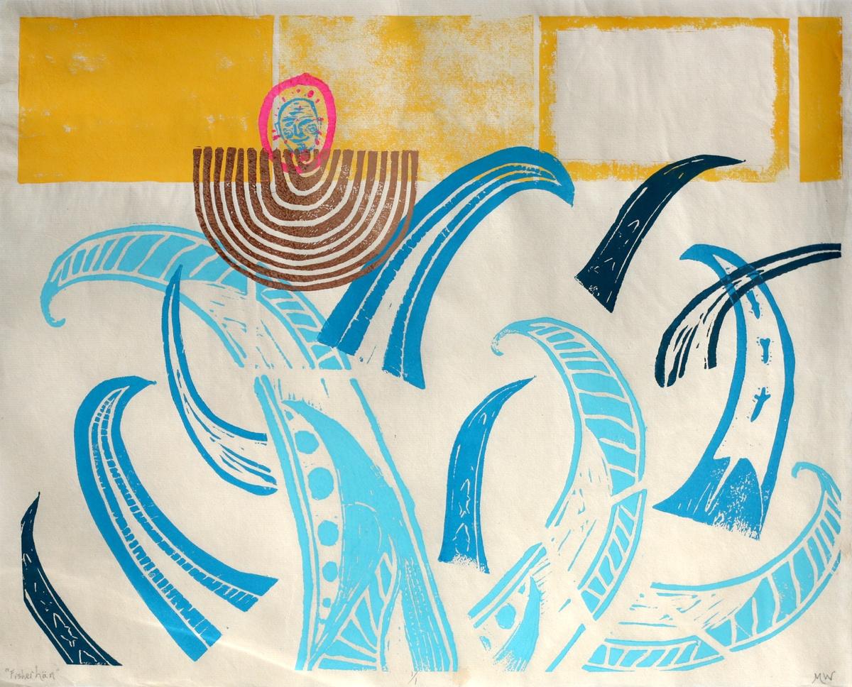 Melanie Popp, The Finding of Hän, 2020, relief print on rice paper