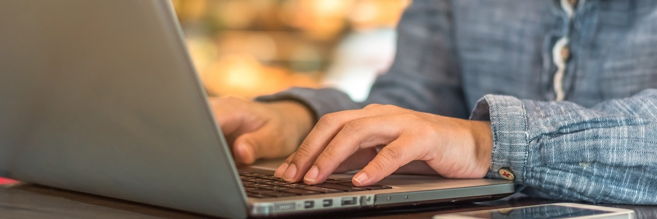 woman typing