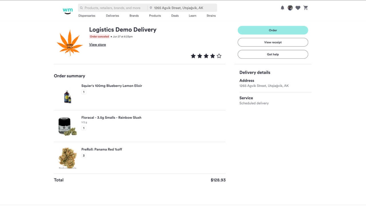 Order complete/canceled state for post-order flow