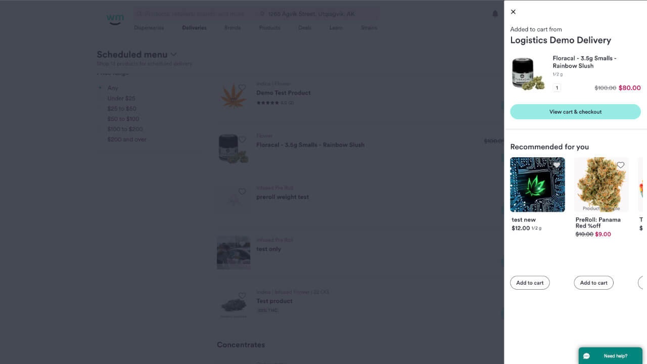 New add to cart modal with recommendations based on user and listing intelligence