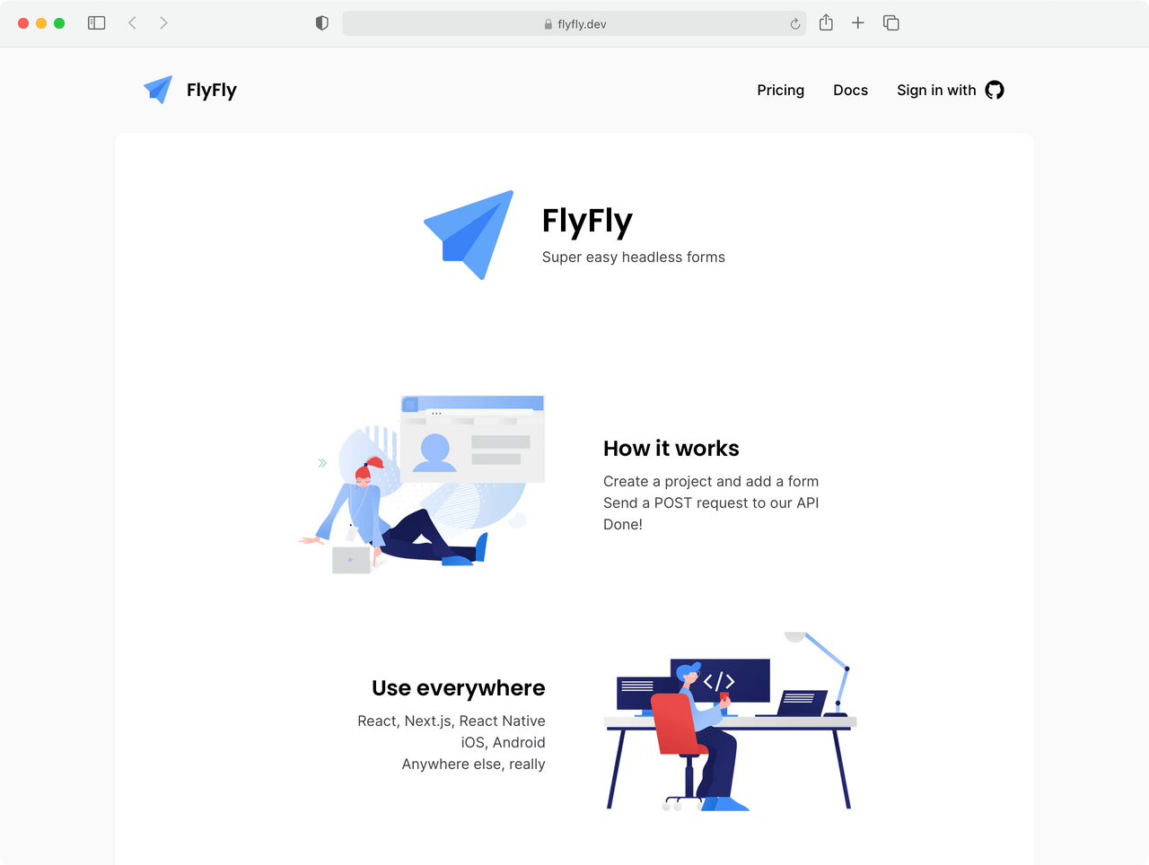 Landing page