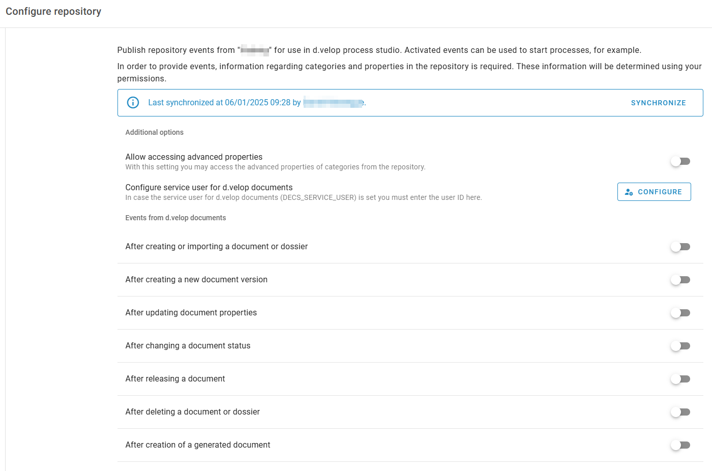 Configure repository