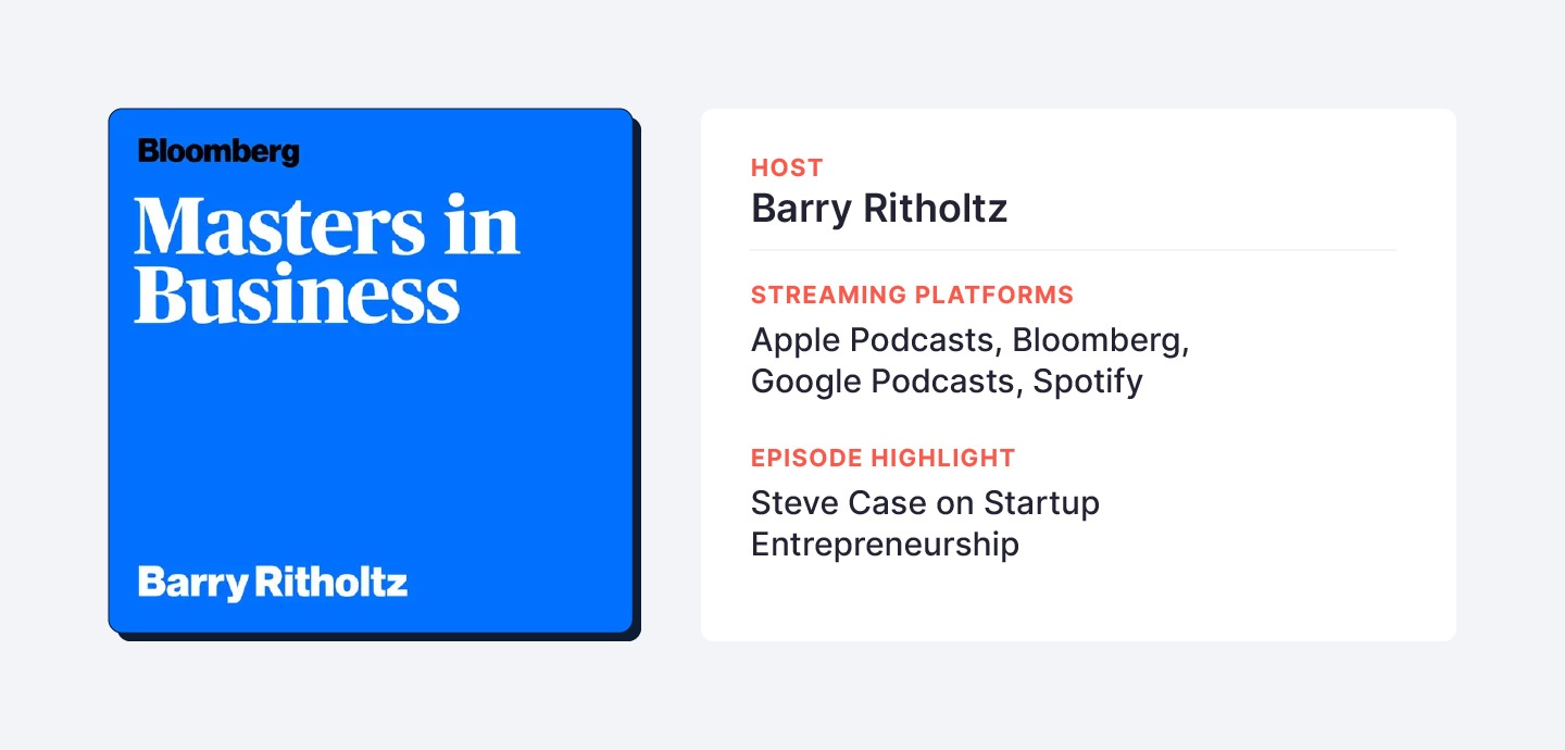 The 'Masters in Business' podcast is hosted by Barry Ritholtz, an author, columnist, and the CIO of the Ritholtz Wealth Management firm.