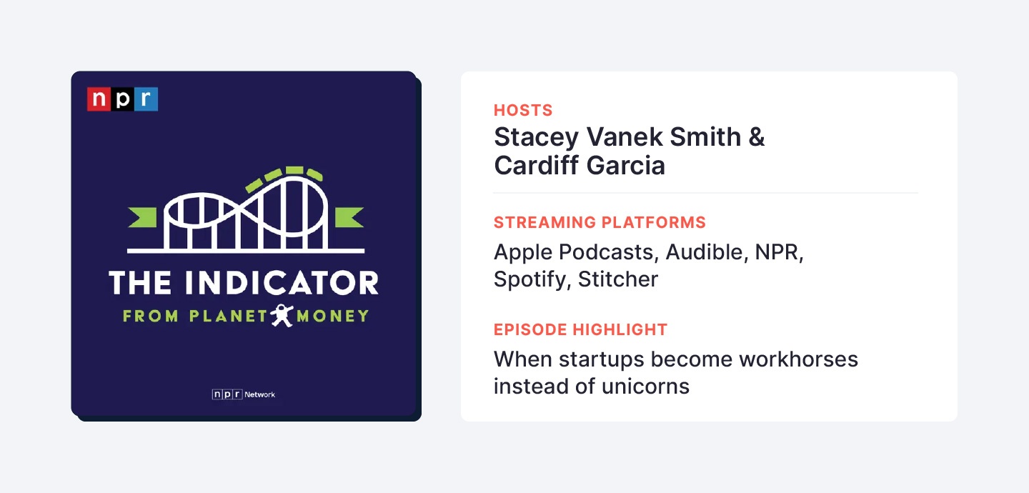 'The Indicator From Planet Money' is hosted by Stacey Vanek Smith and Cardiff Garcia, experts in business and economics.