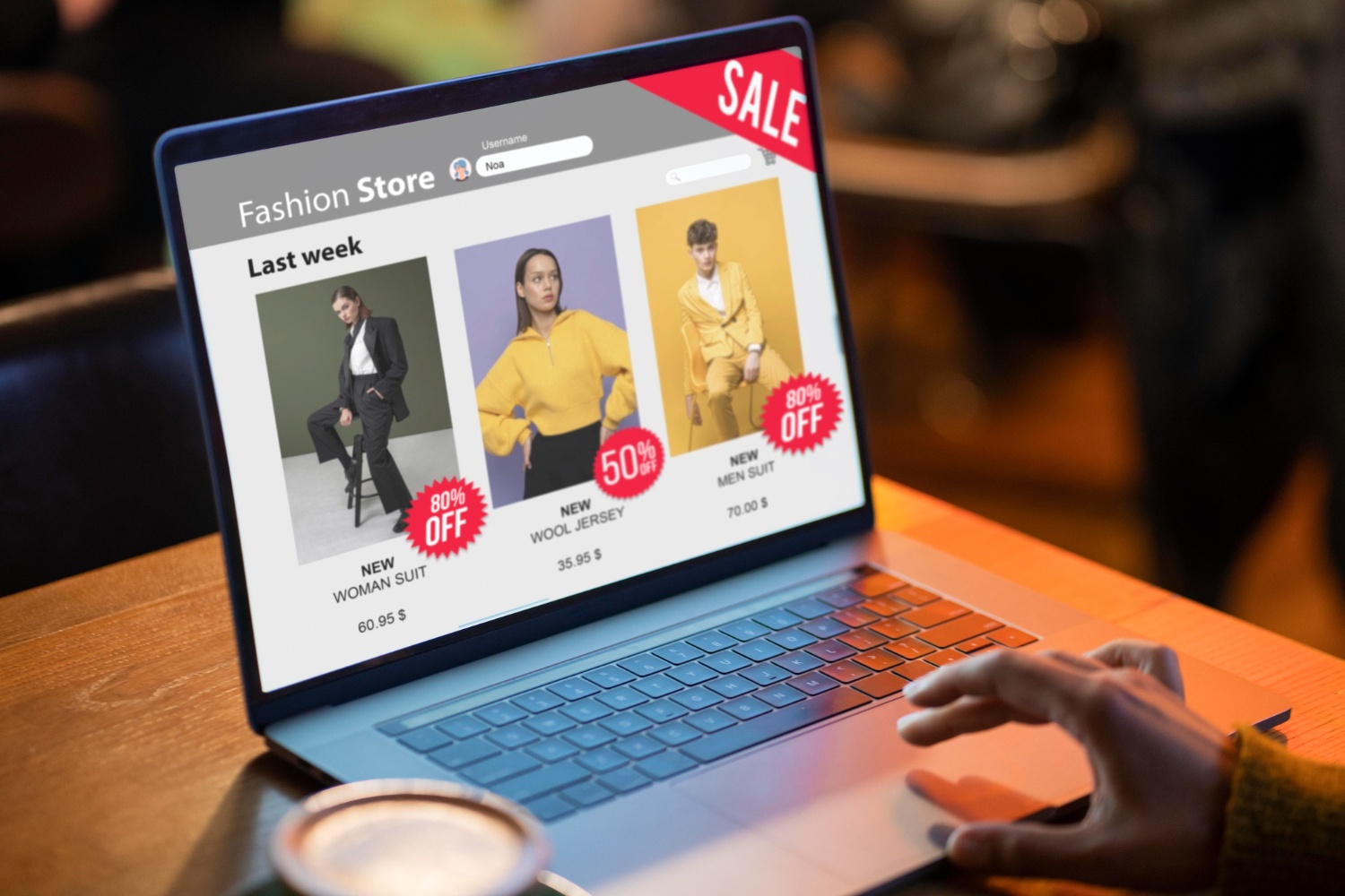 Promosi fashion di laptop