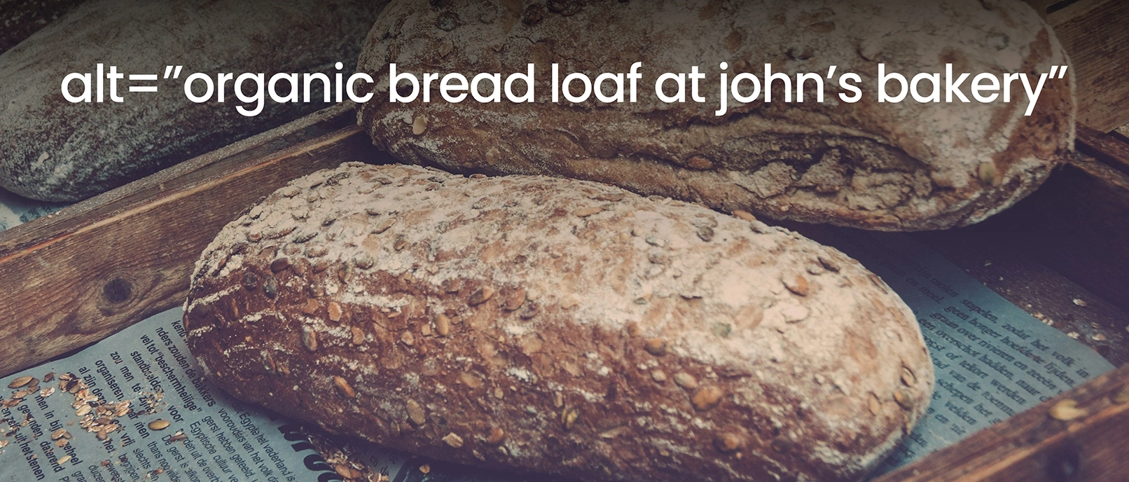 Image of a bread and alt text on the image