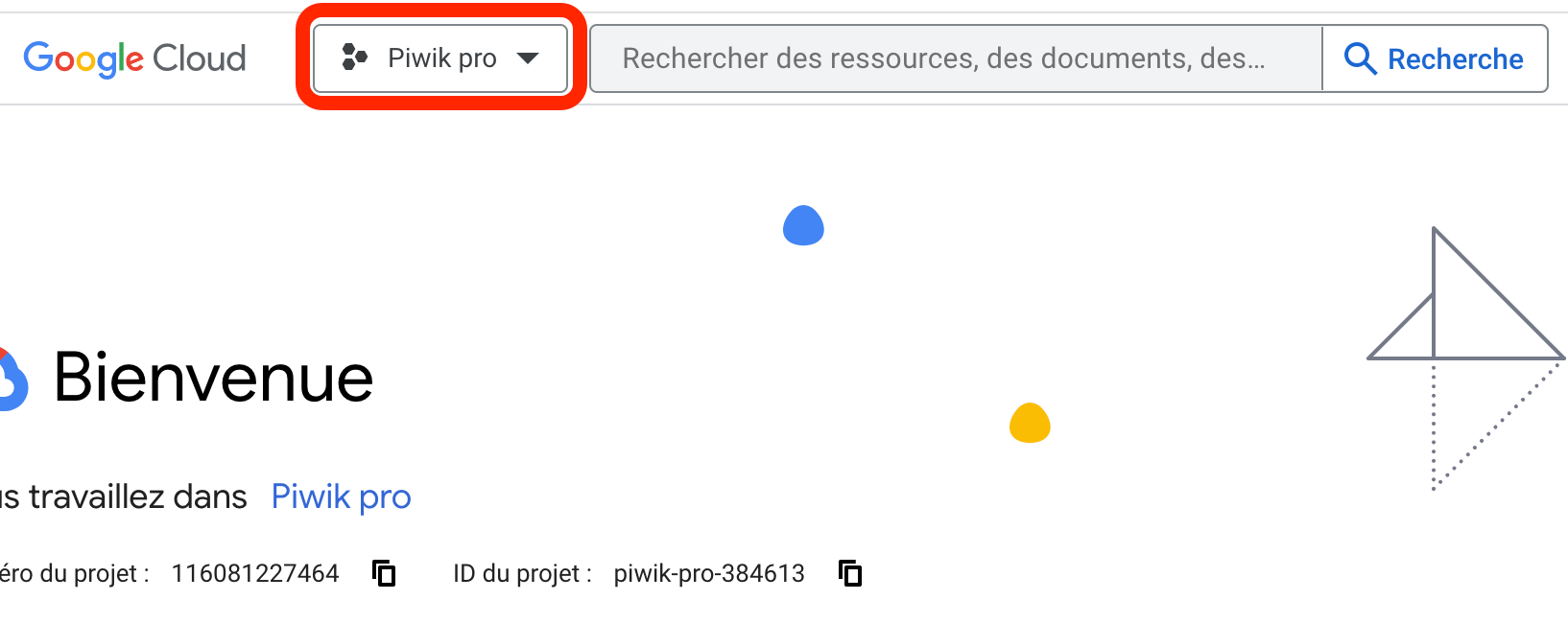 creation d'un projet sur google api