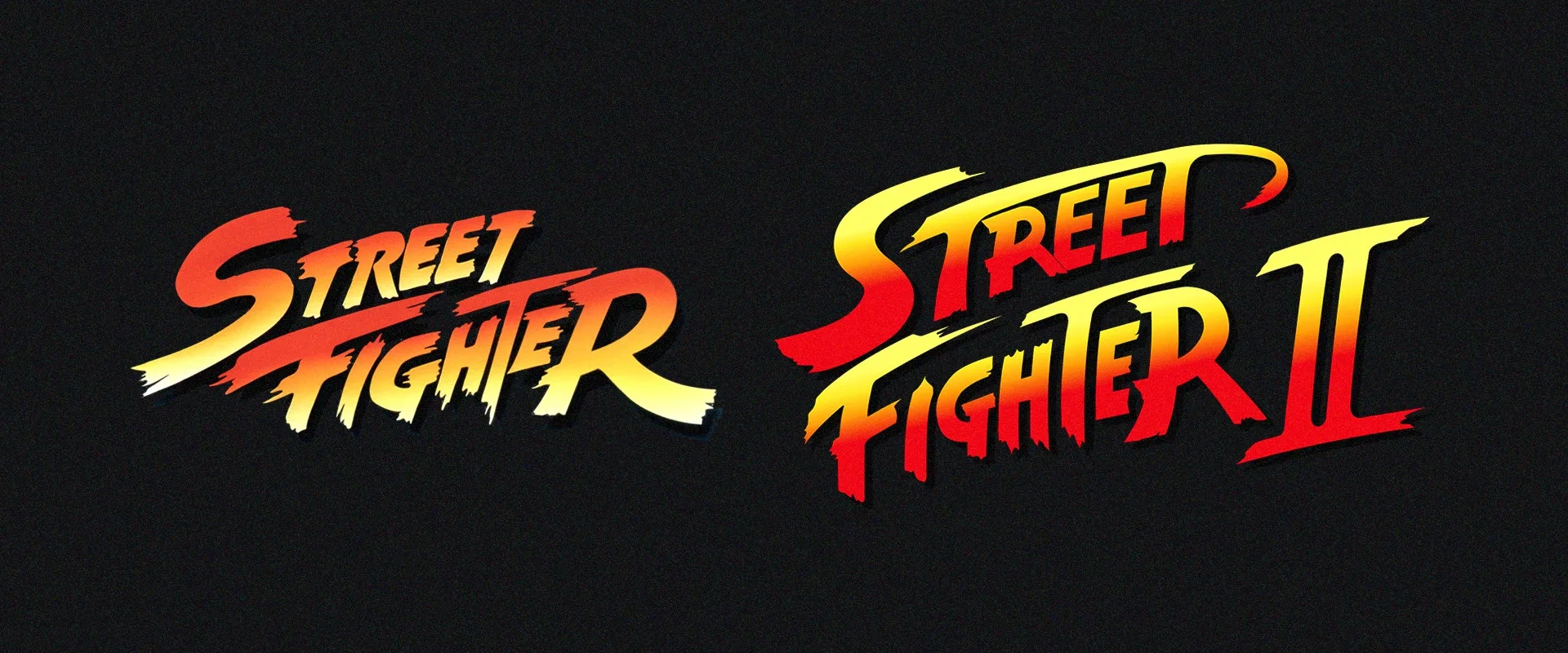 Logos do Street Fighter e Street Fighter II, da esquerda para à direita