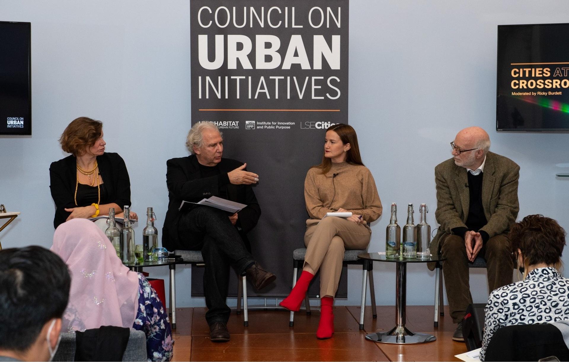 Mariana Mazzucato, Ricky Burdett, Soledad Núñez and Richard Sennett speak at the Council on Urban Initiatives launch