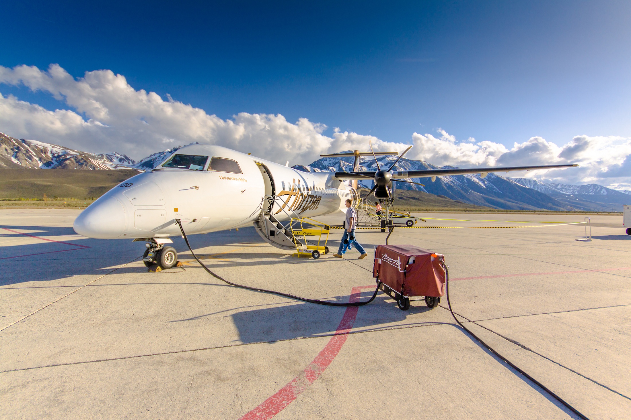 Boarding A Winter Horizon Air Flight