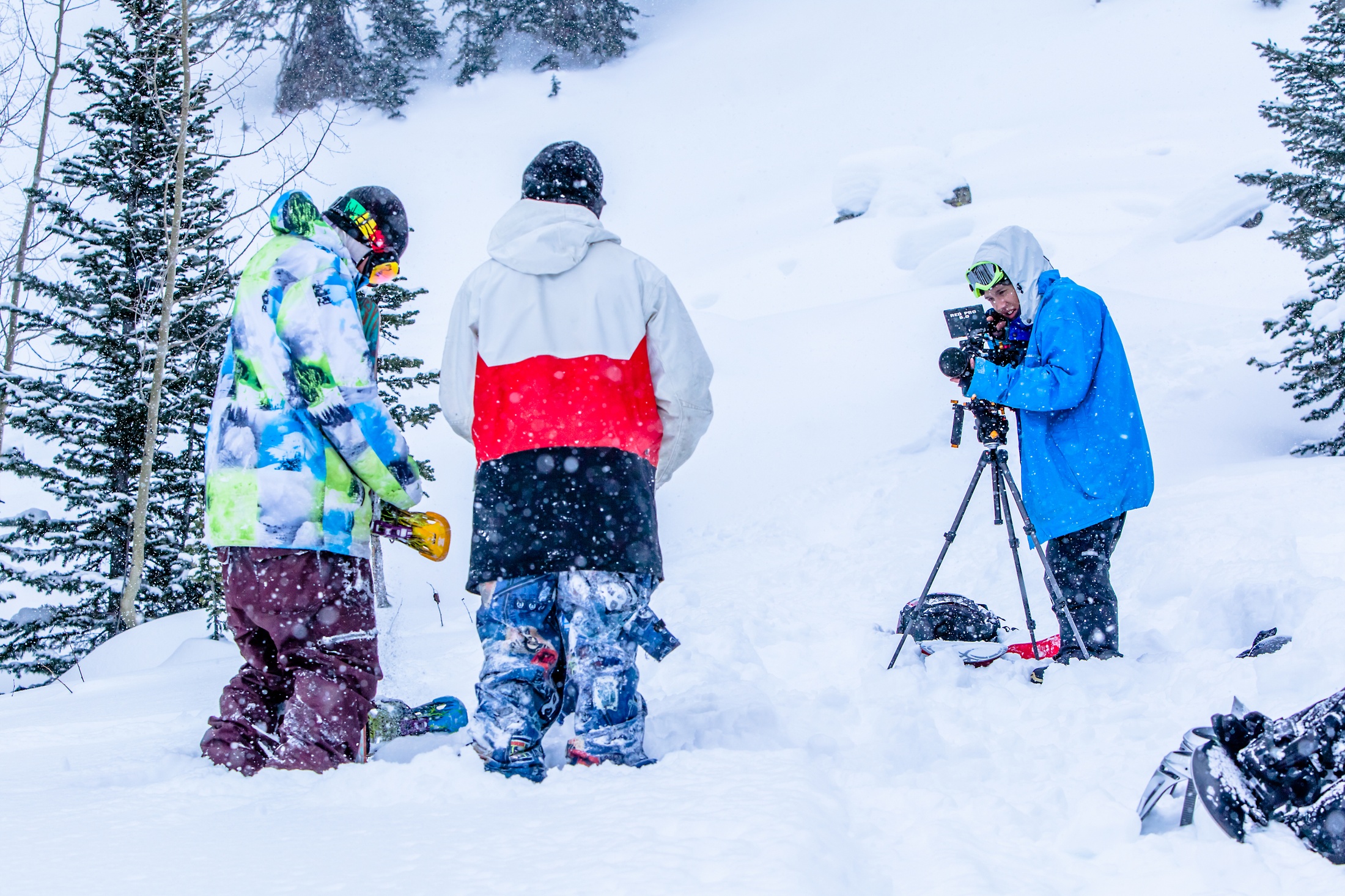 Micah Hoogeven & Jordan Zdanek filming with Wade Yamaguchi