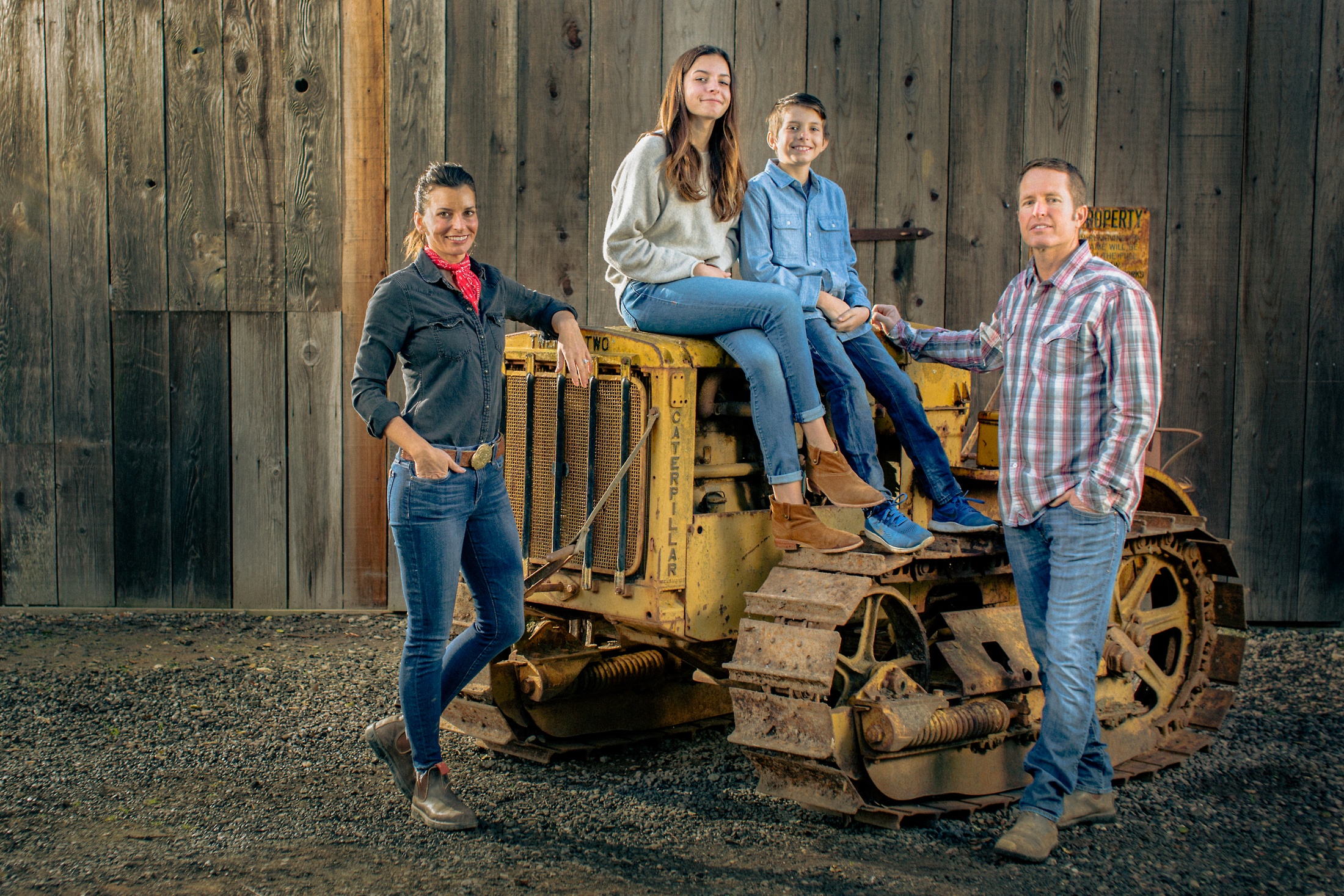 Family Portrait with the Old Tractor