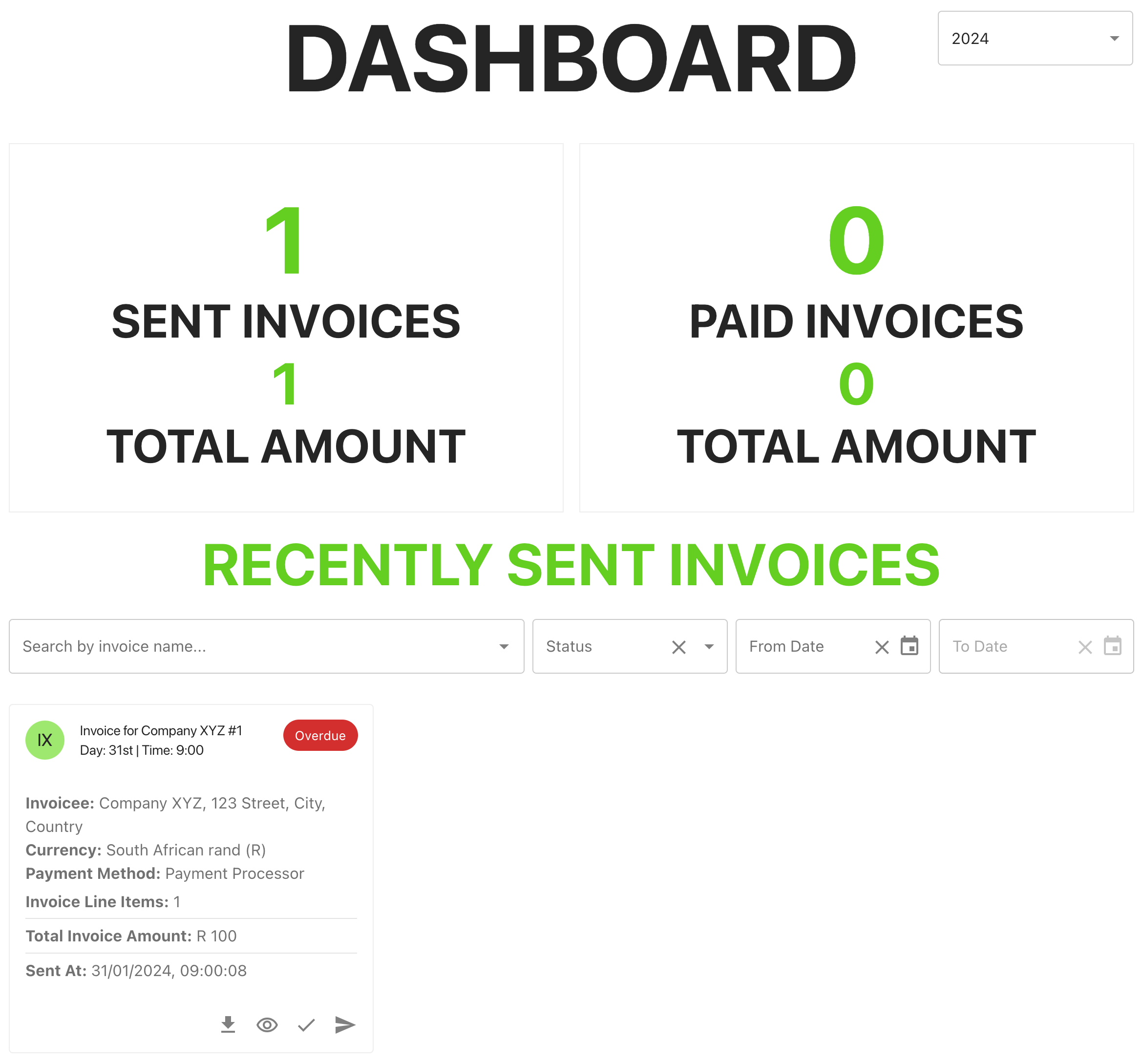 Invoicee Dashboard