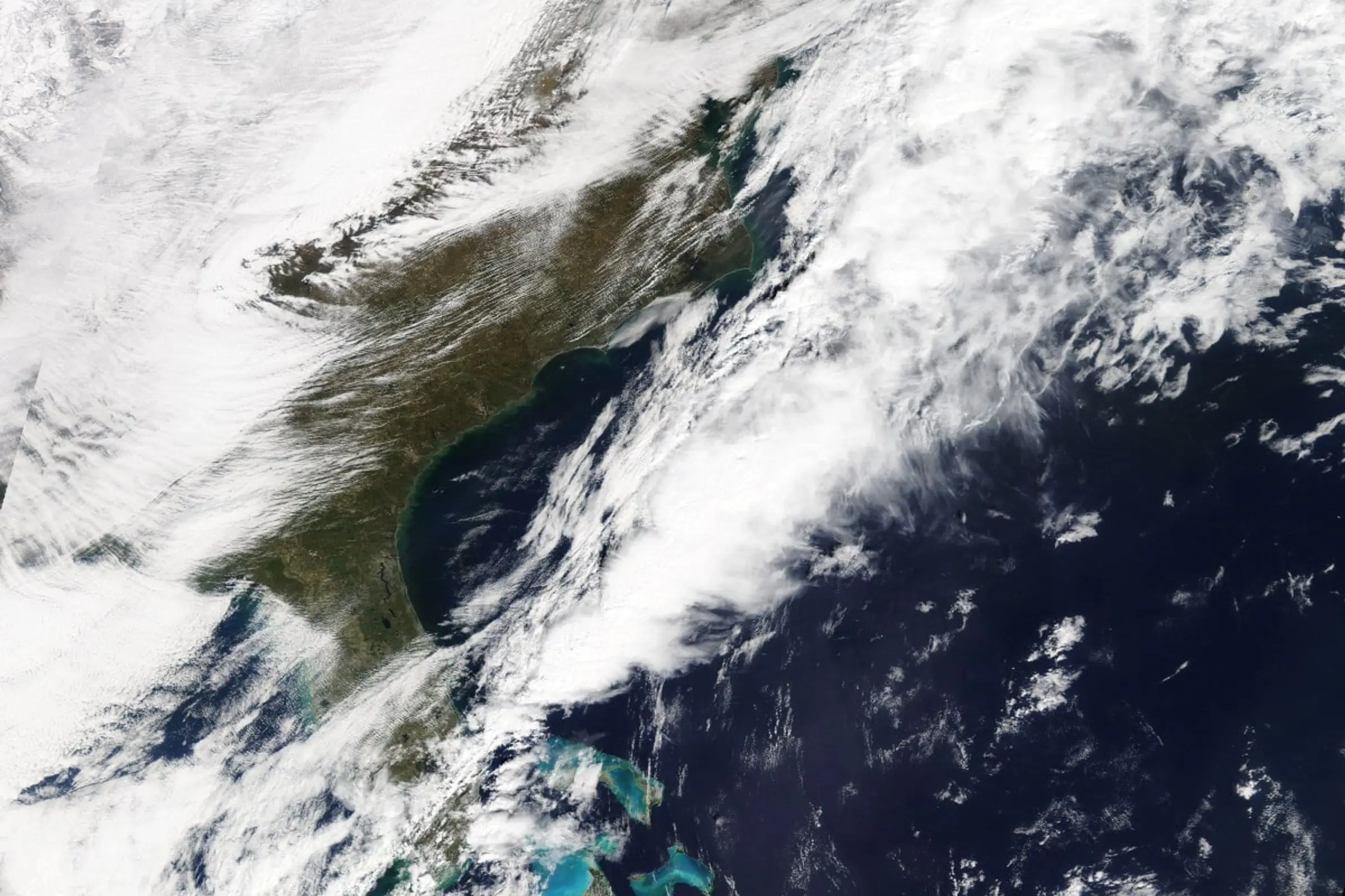 Satellite image of "Winter Storm Uri", over the Eastern United States on February 16, 2021.