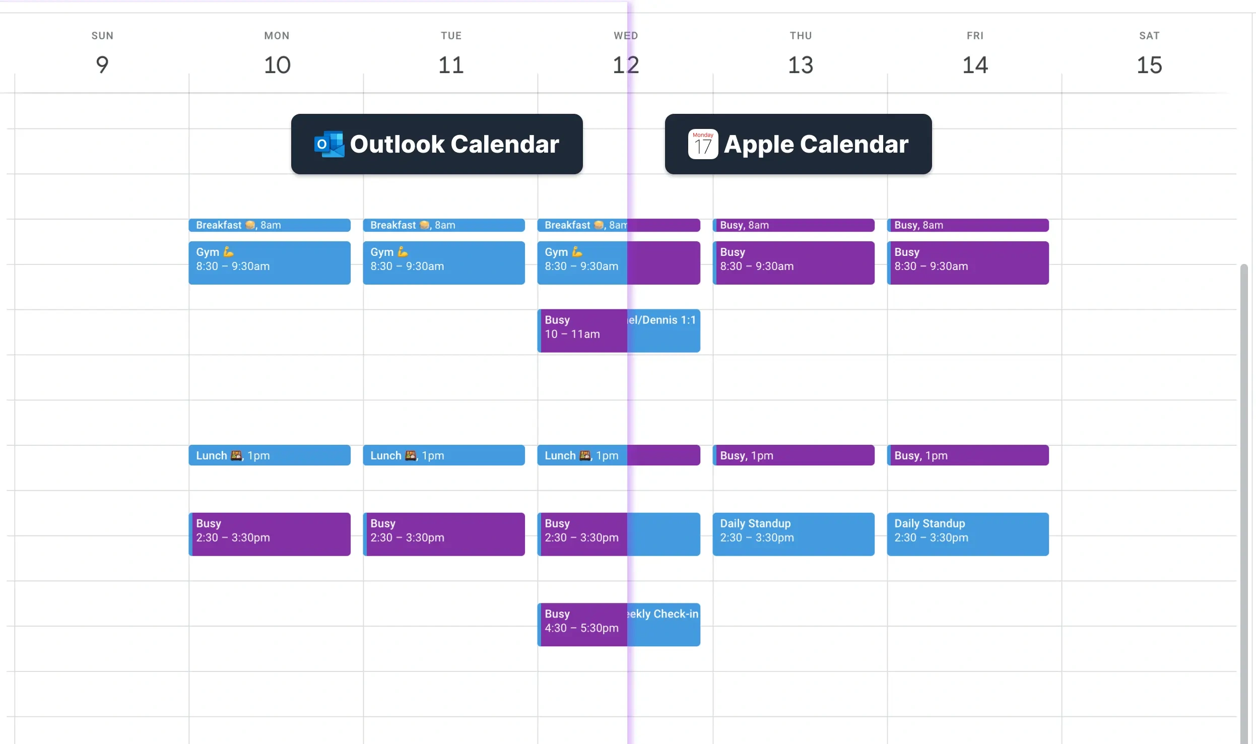 Synced Apple Calendar with Outlook - Illustration