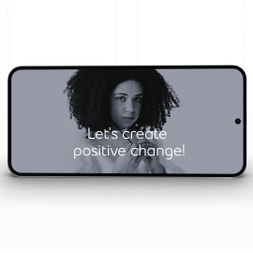 Let's create positive change cellphone image