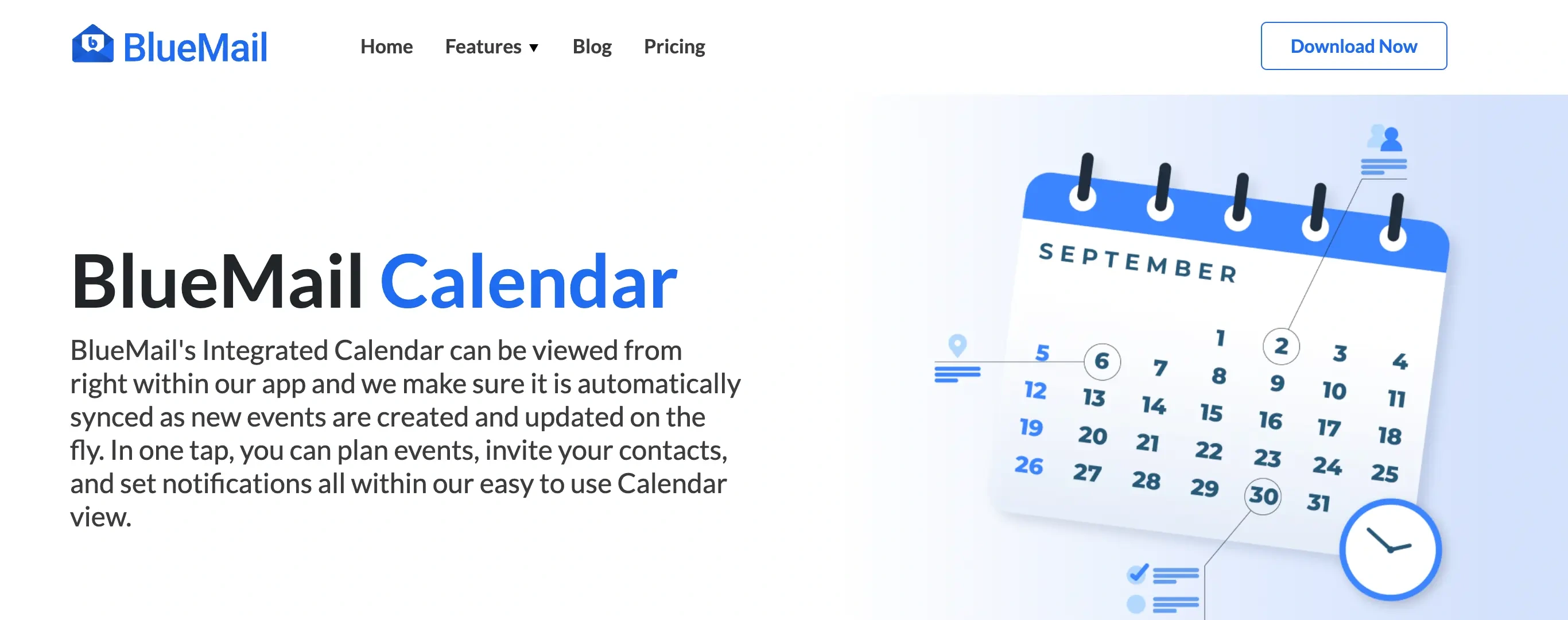 BlueMail calendar app