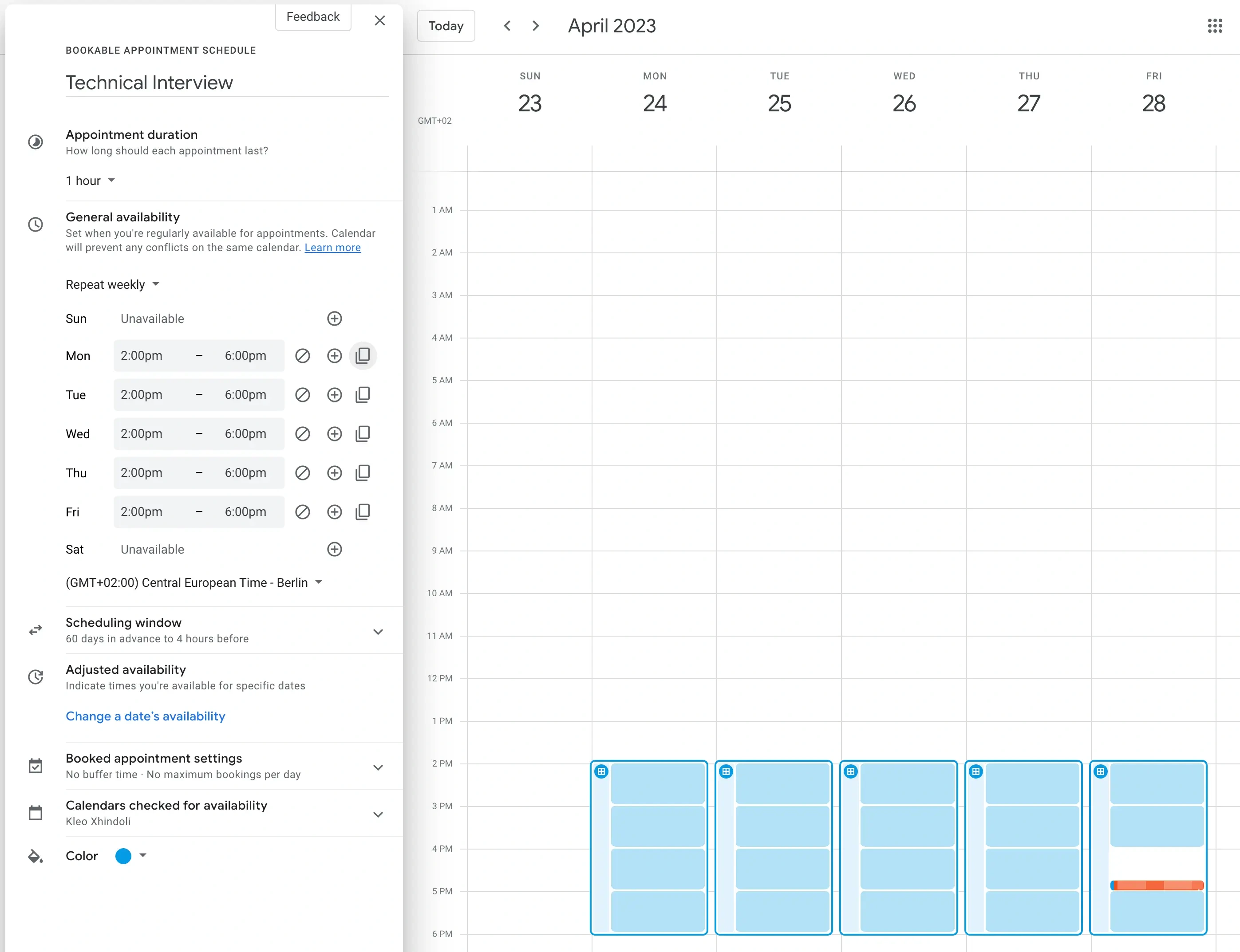 Google Appointment Scheduler