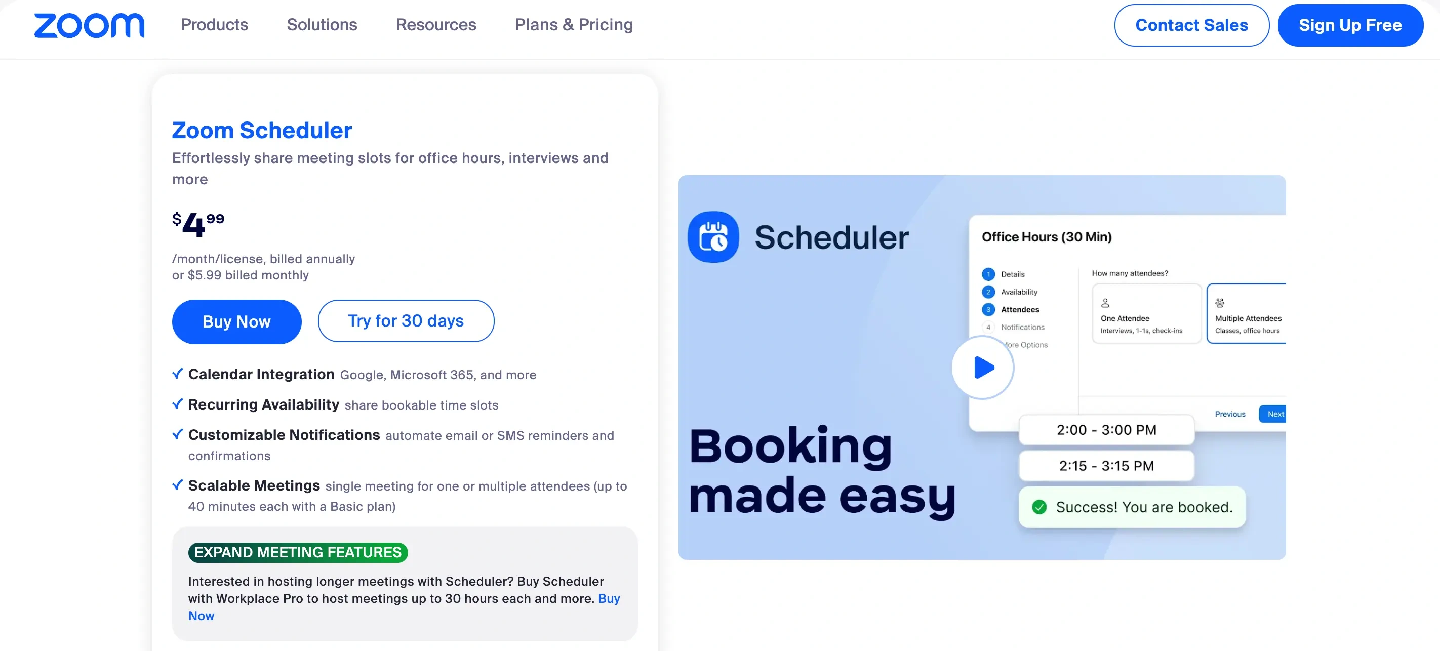 Zoom scheduler pricing