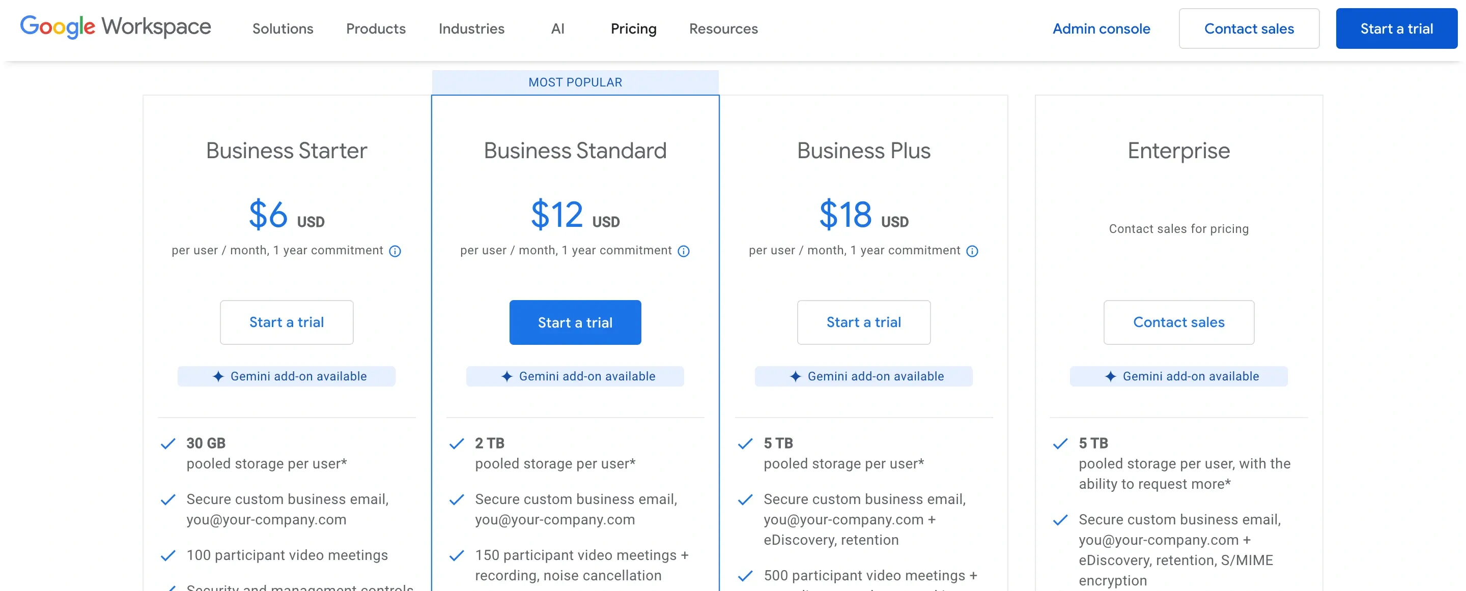 Google Workspace Pricing