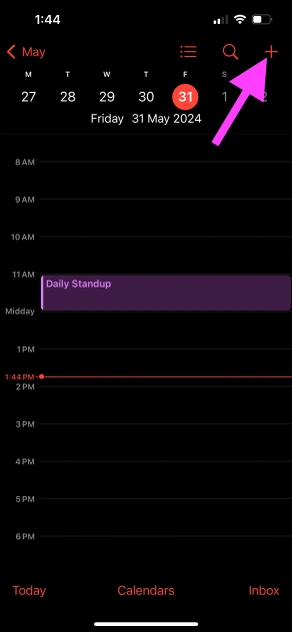 Apple Calendar iPhone - create meeting