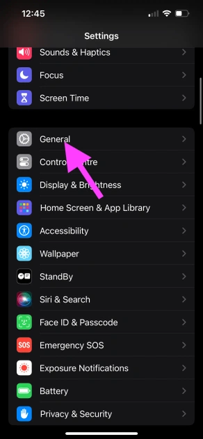 iOS - General settings