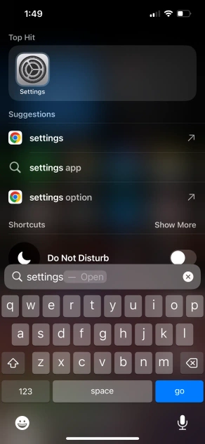 iPhone Settings app