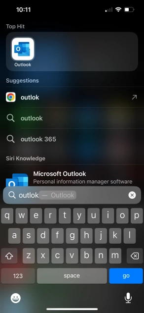 iOS - Outlook Calendar app on the app gallery