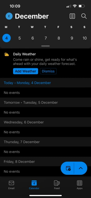 Outlook Calendar mobile