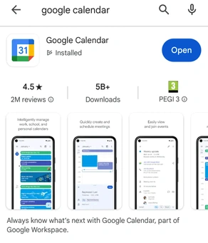Download the Google Calendar App on Play Store