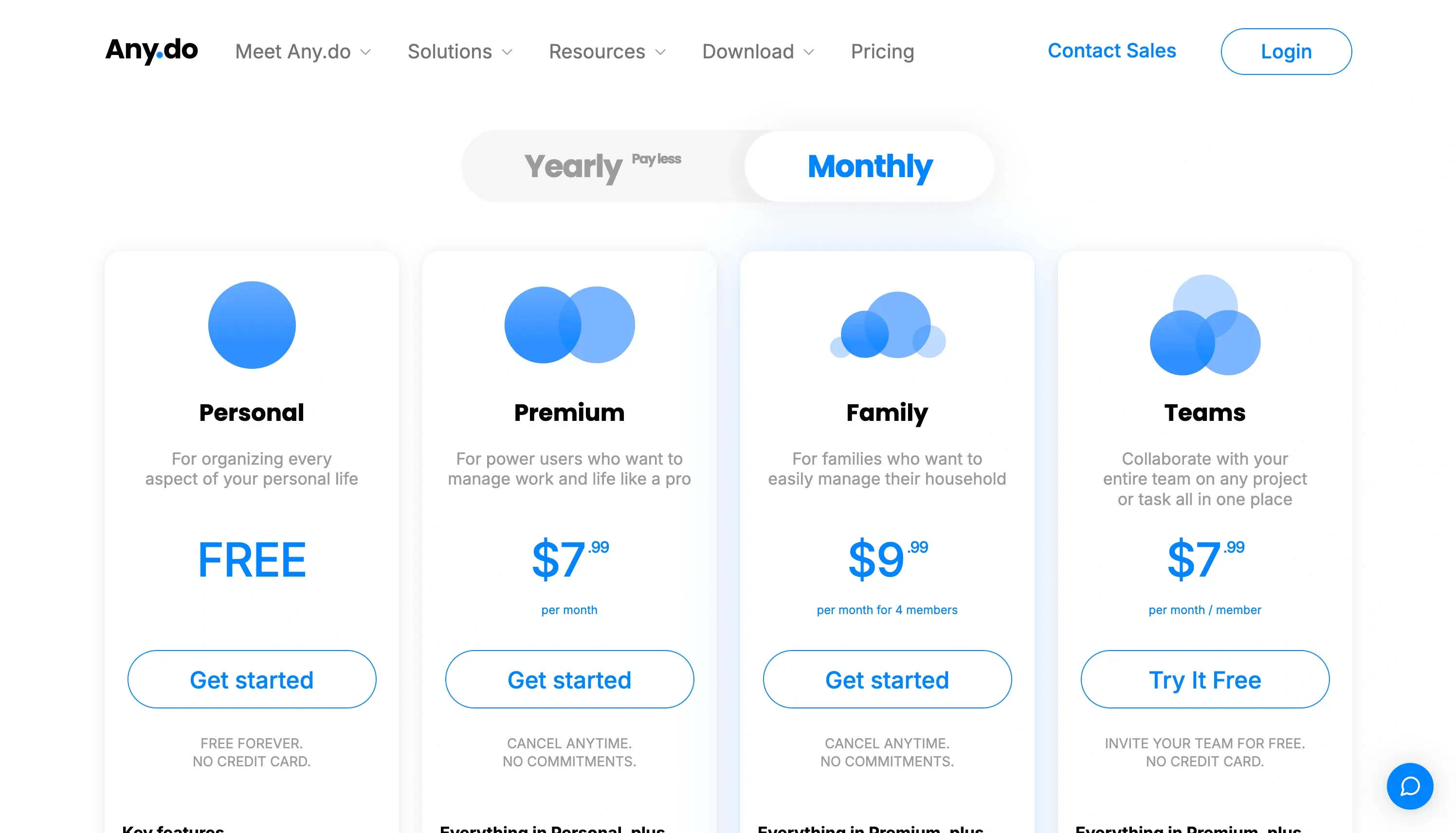 Any.do pricing page