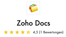 Logo Zoho Docs mit Bewertung in Sternen