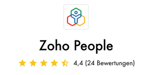 Logo ZOHO People mit Bewertung in Sternen