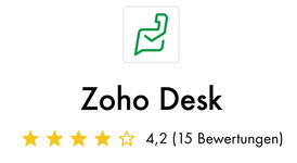 Logo Zoho Desk mit Bewertung in Sternen