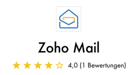 Logo Zoho Mail mit Bewertung in Sternen