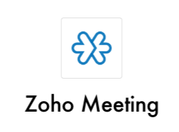 Logo Zoho Meeting mit Titel in Schrift