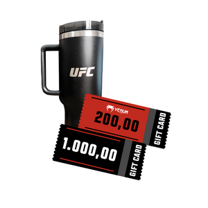 Copo UFC <br/>Gift card R$ 1.000 <br/>  Gift Card Venum </br>R$ 200
