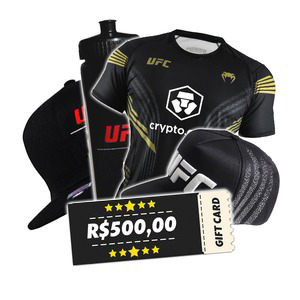 Gift card R$ 500 <br/>Kit UFC <br/>Kit venum