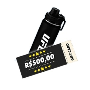 Gift card R$ 500 <br/> Garrafa UFC 