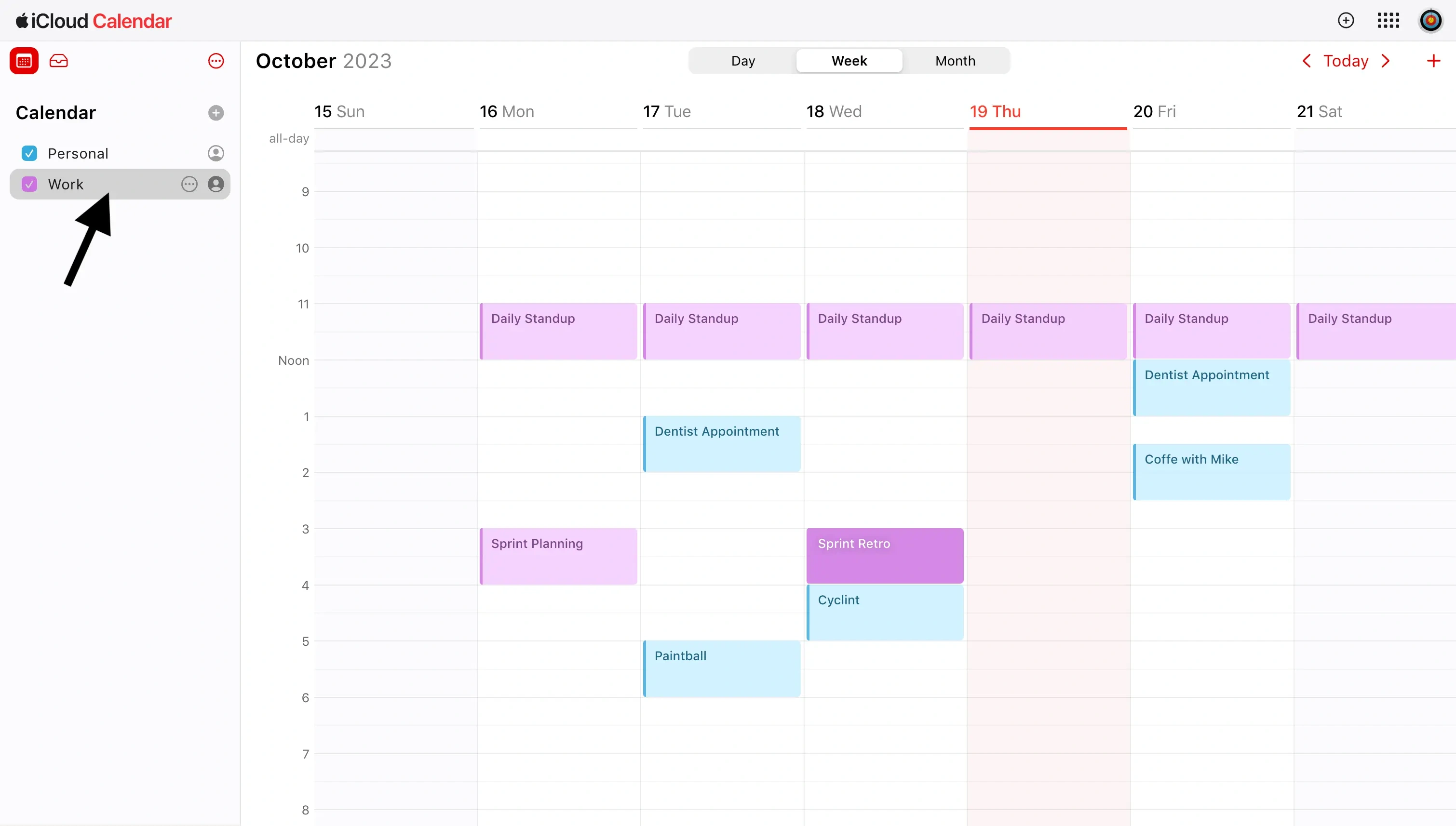 Apple Calendar - Hover over the Apple Calendar you want to sync with Google Calendar