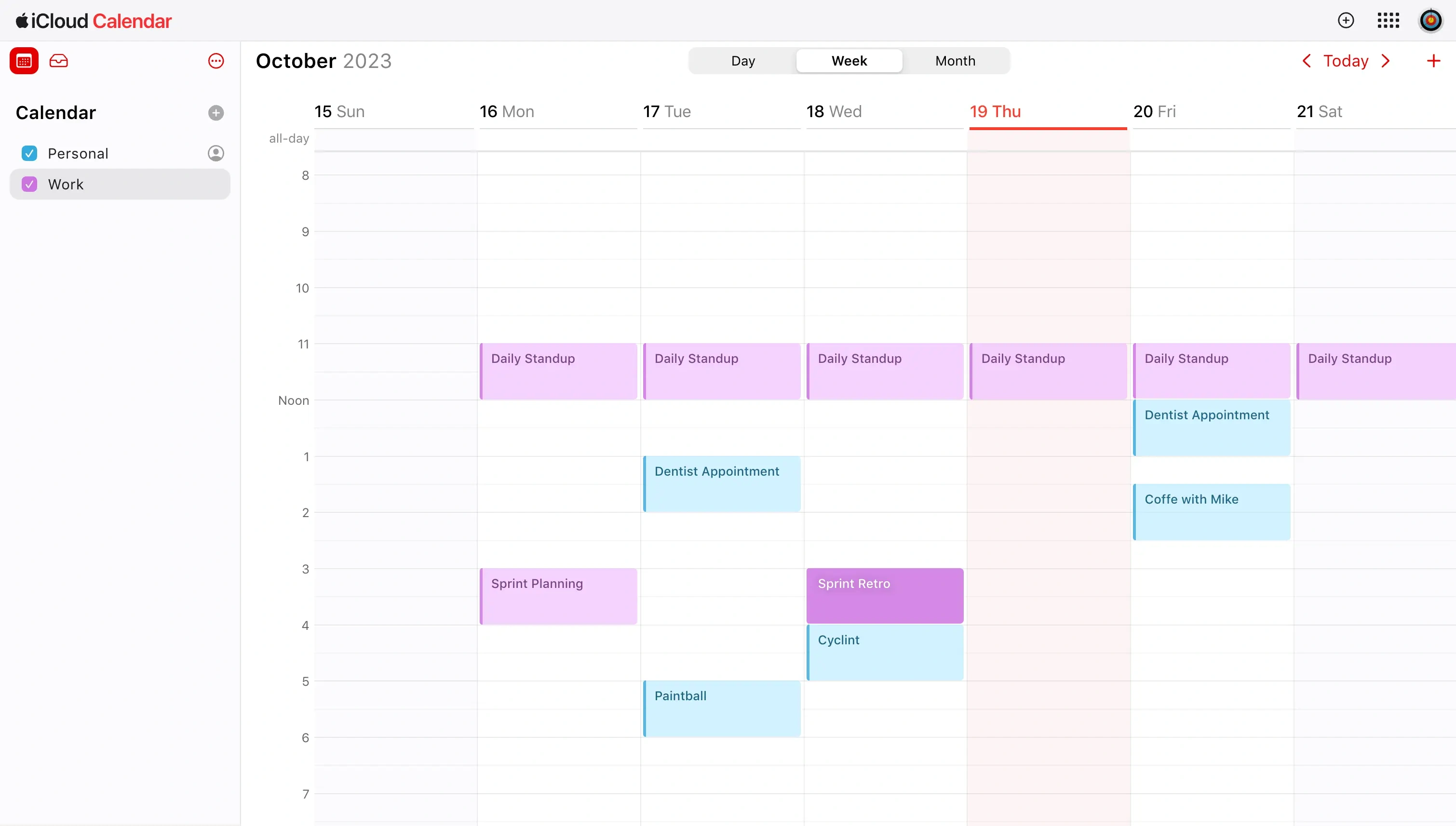 Apple Calendar Homepage
