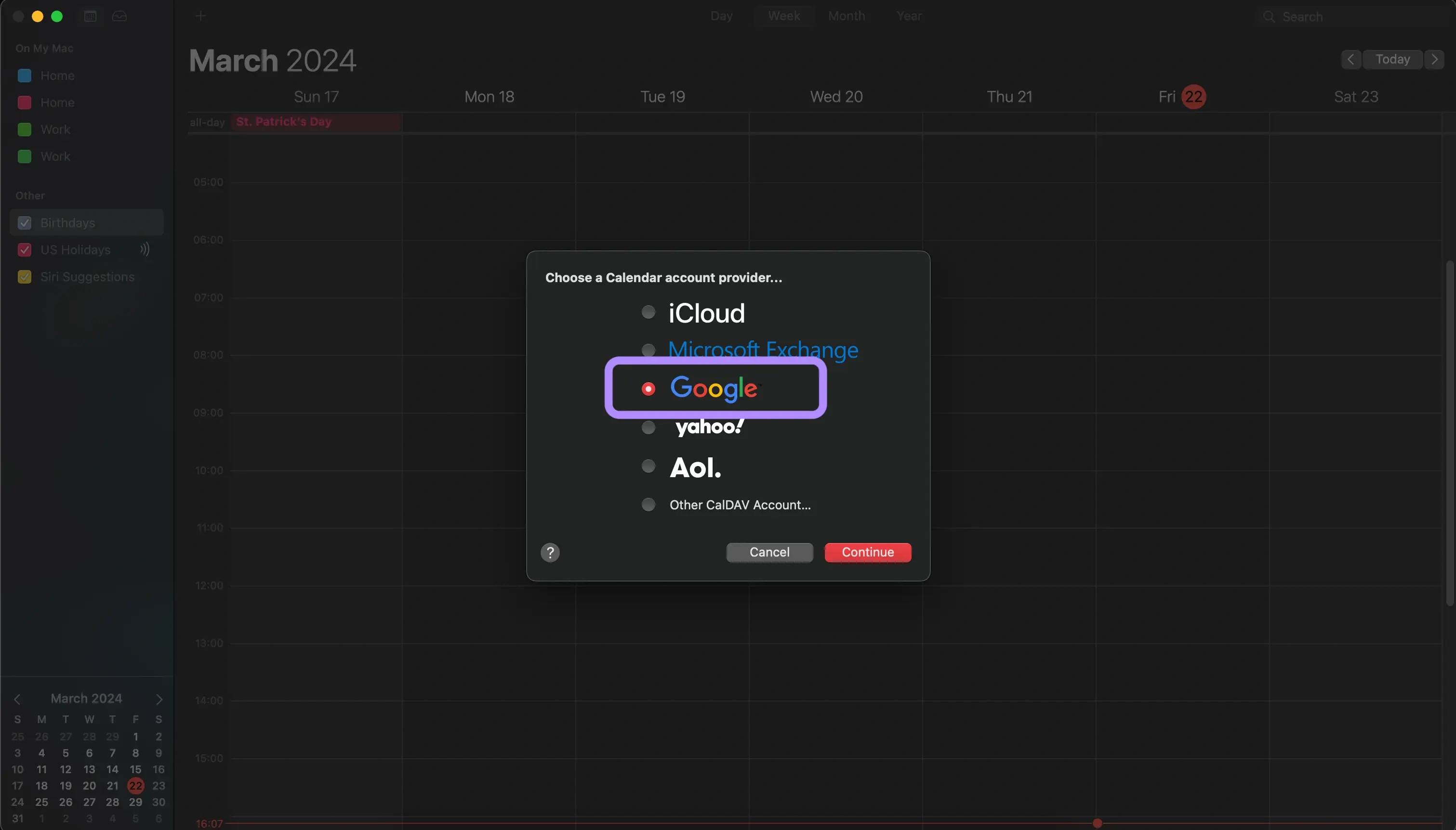 Wie synchronisiere ich Google Calendar mit Apple Calendar