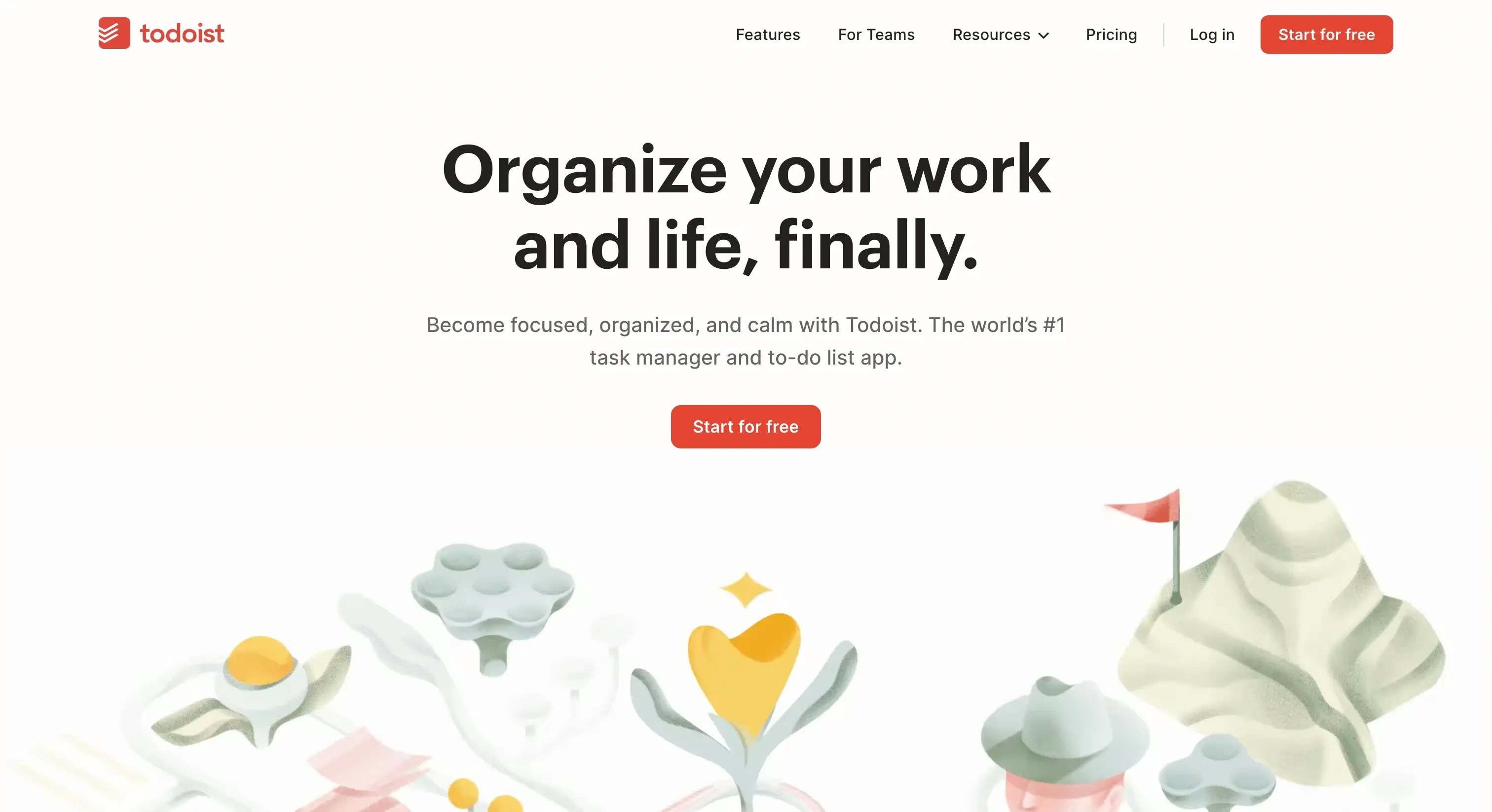 Todoist landing page