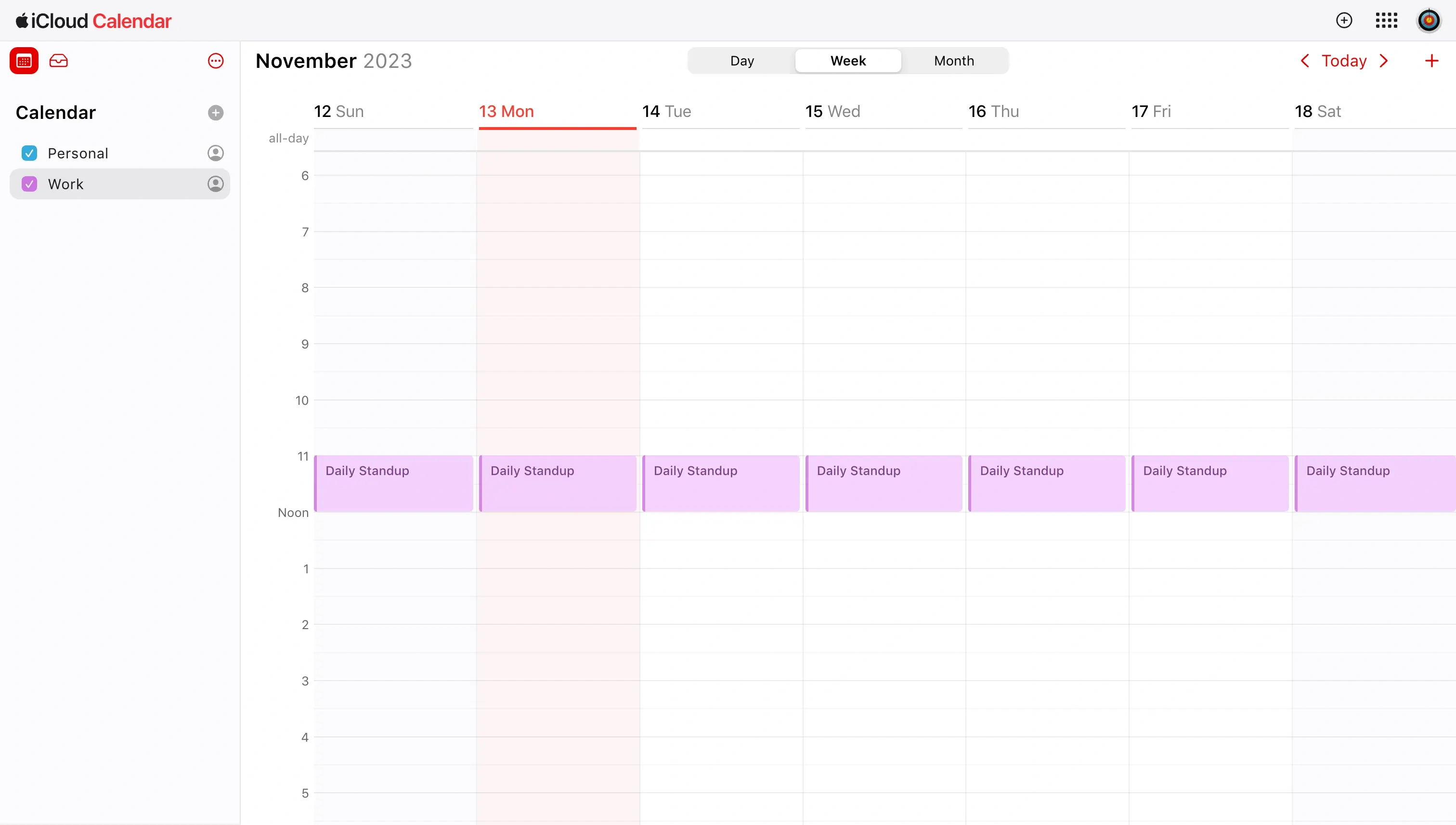 Apple Calendar UI