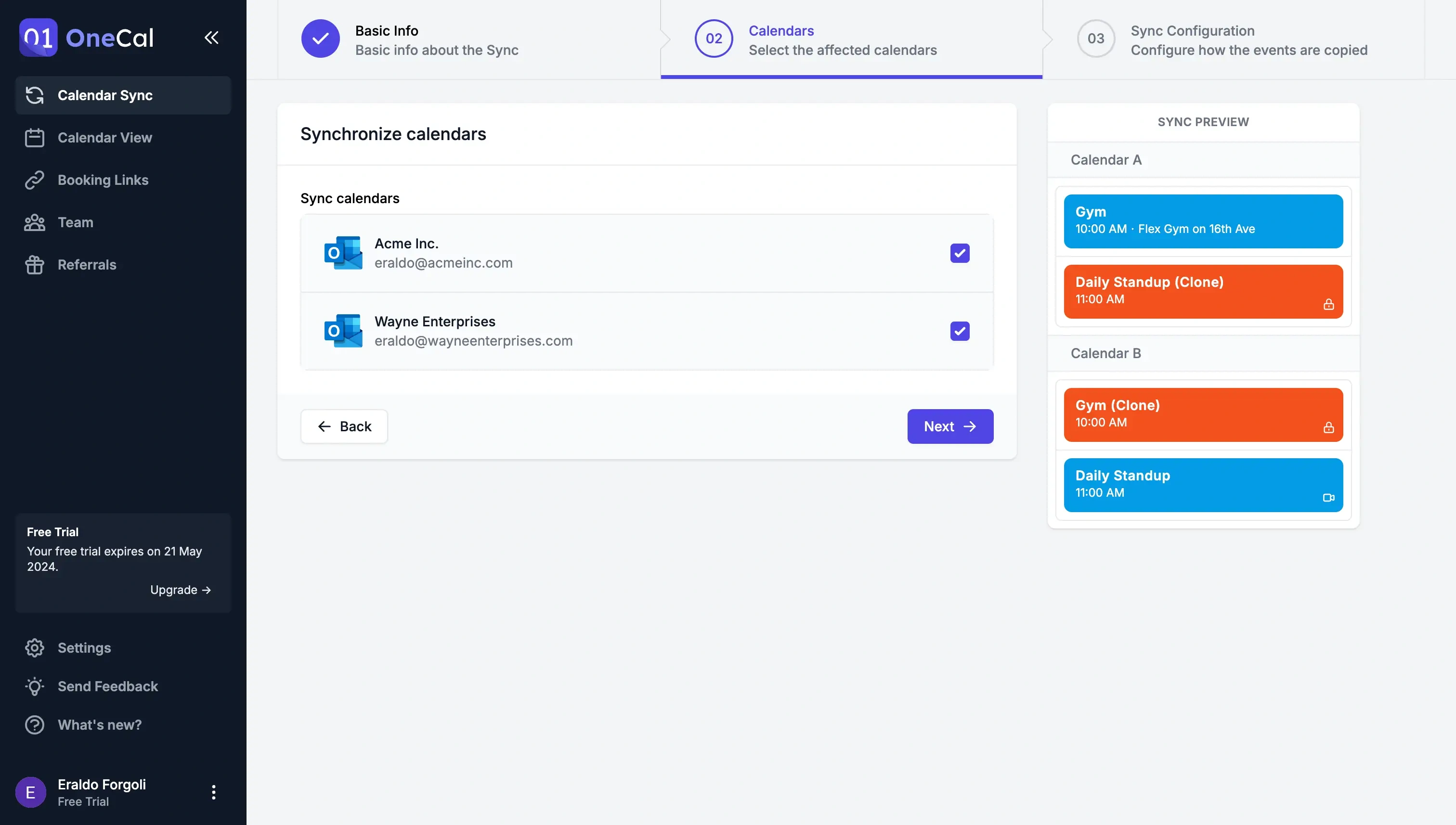 OneCal - Choose which Outlook Calendar to sync